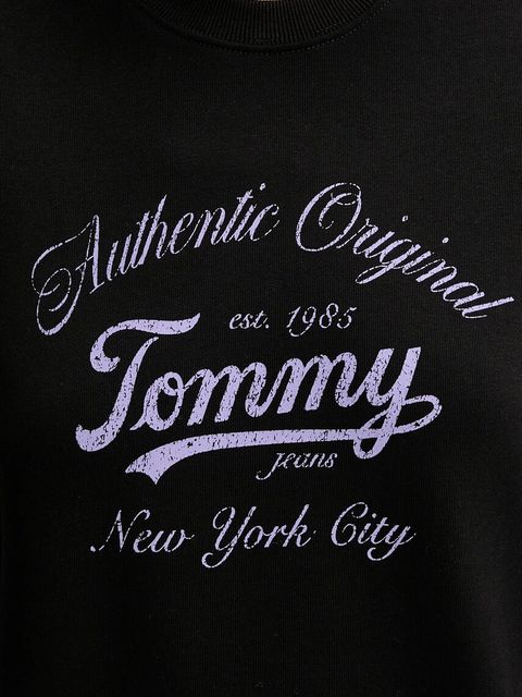 Tommy Jeans bluza bawełniana damska kolor czarny z nadrukiem DW0DW20942