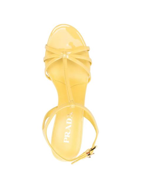 Prada T-strap wedge sandals - Yellow