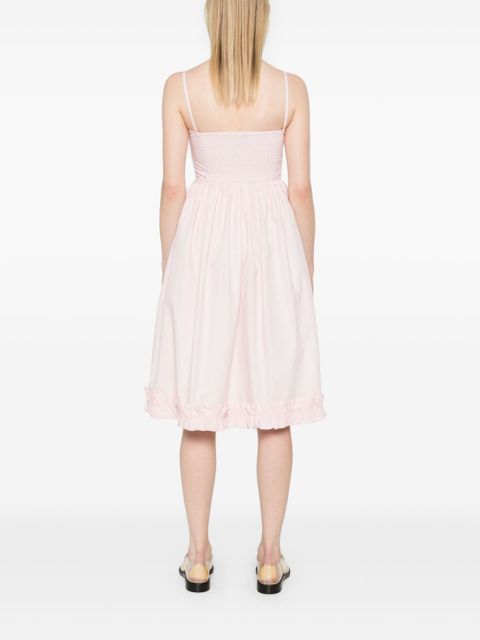 GANNI poplin strap midi dress - Pink