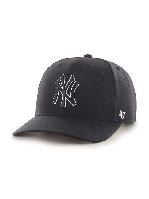 47 brand czapka z daszkiem z domieszką wełny MLB New York Yankees kolor czarny z aplikacją B-CLZOE17WBP-BKB - zdjęcie produktu nr 1