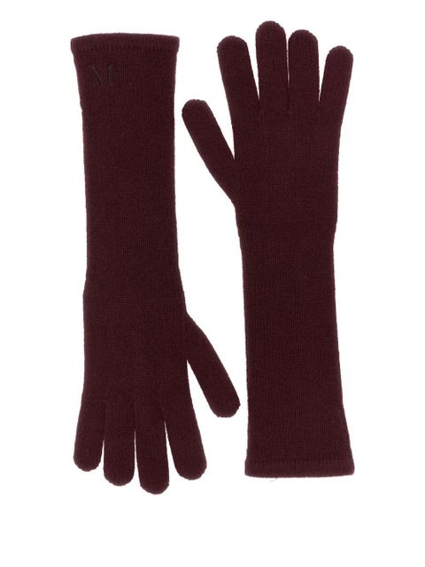 Max Mara logo gloves - Red
