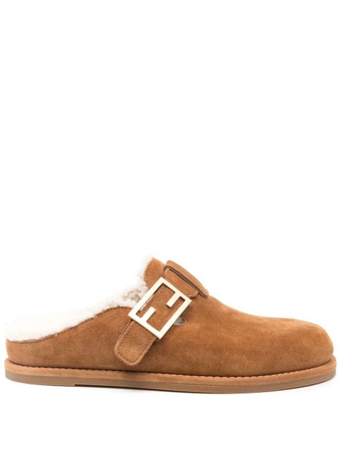 FENDI Feel suede slippers - Brown - zdjęcie produktu nr 1