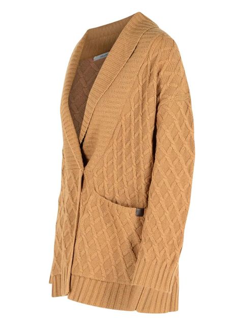 Max Mara double-breasted camel-yarn cardigan - Brown