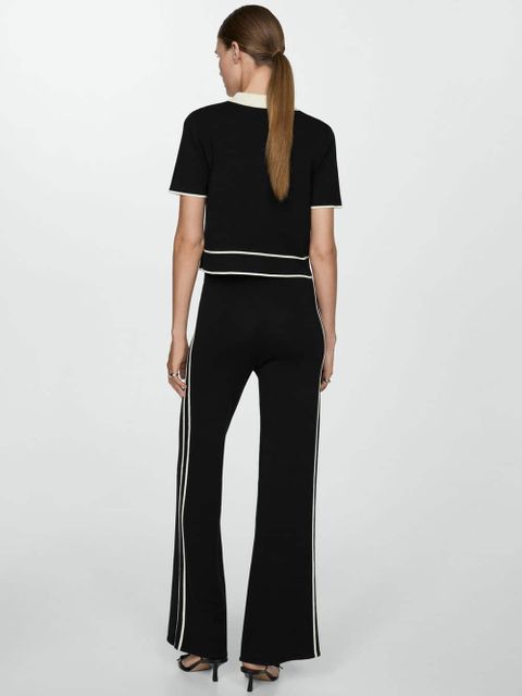 Spodnie z dzianiny z kontrastowymi lampasami