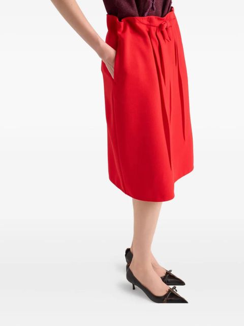 Prada bow-detail pleated midi straight skirt - Red - zdjęcie produktu nr 2
