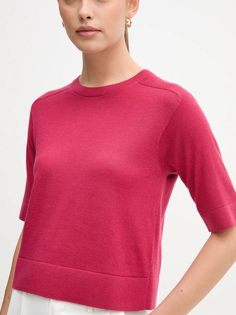 United Colors of Benetton sweter wełniany damskie kolor różowy lekki 11AHD10E6