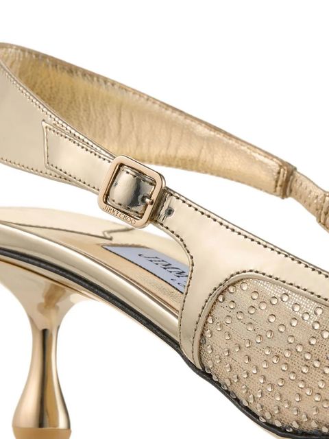 Jimmy Choo 50mm Amel slingback pumps - Gold