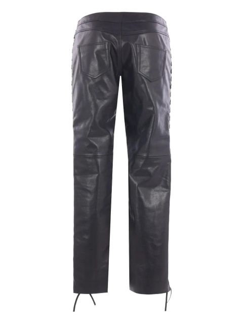 ISABEL MARANT lace-up leather straight trousers - Black - zdjęcie produktu nr 2