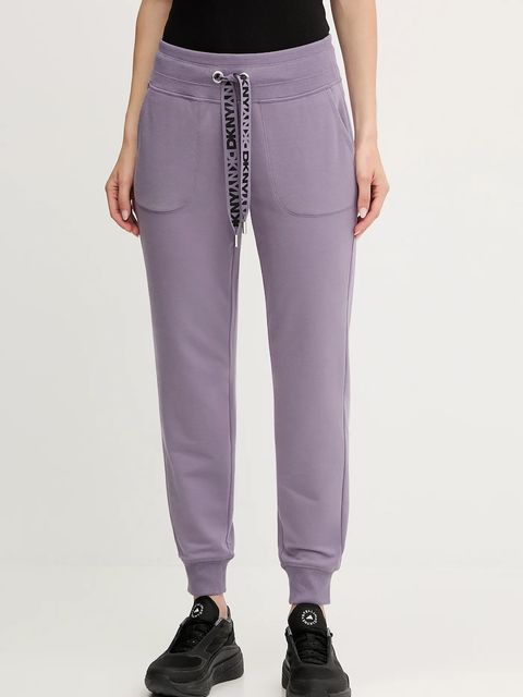 Dkny spodnie dresowe damskie kolor fioletowy gładkie DP5P3496 - zdjęcie produktu nr 1