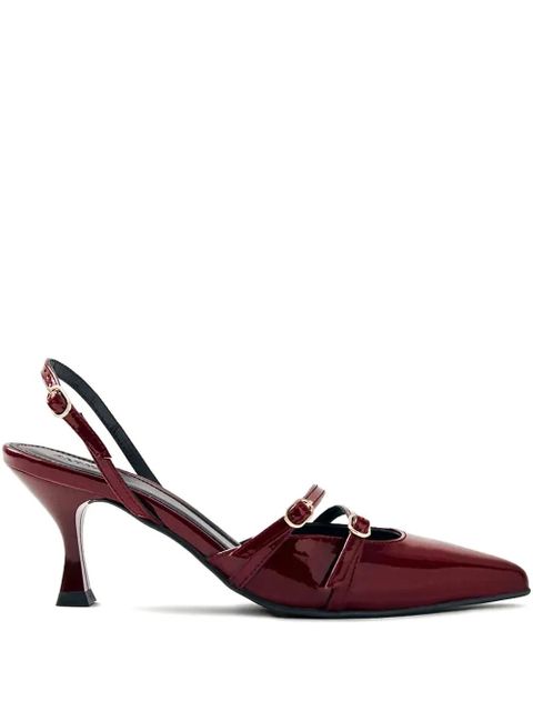 ALOHAS 75mm leather heeled pumps - Red - zdjęcie produktu nr 1