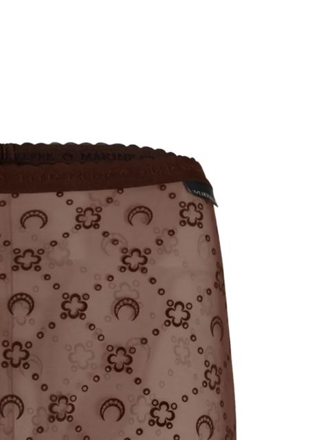 Marine Serre moon-floral flocked mesh tights - Brown - zdjęcie produktu nr 2