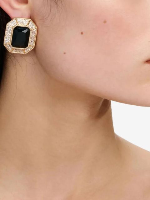 Self-Portrait crystal octagonal earrings - Gold - zdjęcie produktu nr 2