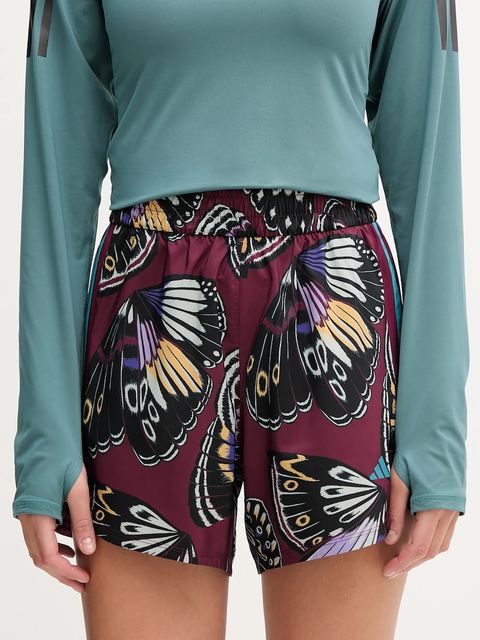 adidas Performance szorty treningowe x Farm Rio damskie kolor bordowy wzorzyste high waist JL7005 - zdjęcie produktu nr 1