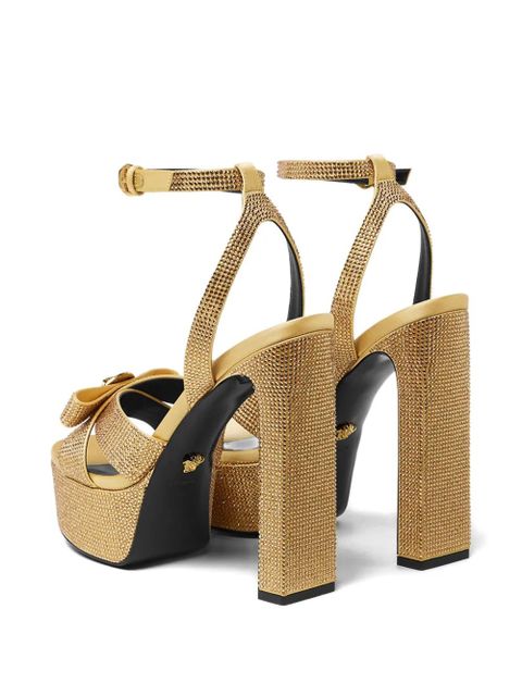 Versace 140mm crystal-embellished sandals - Yellow