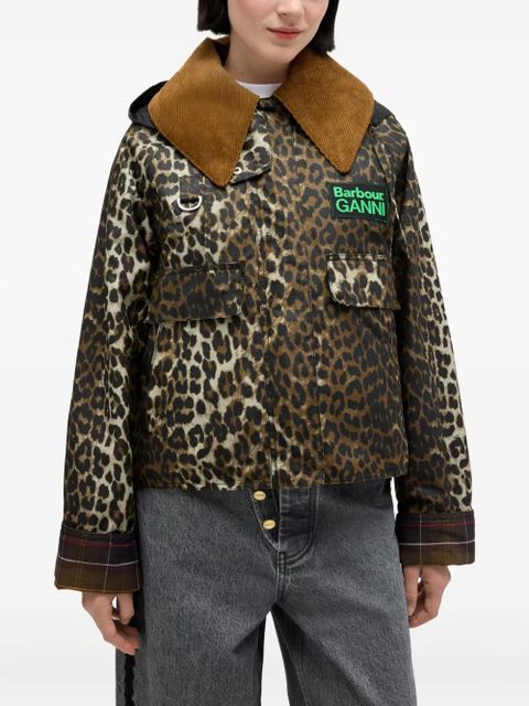 GANNI x Barbour corduroy-collar jacket - Brown
