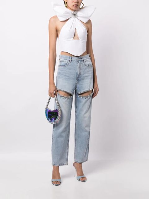 AREA crystal-embellished straight-leg jeans - Blue - zdjęcie produktu nr 2