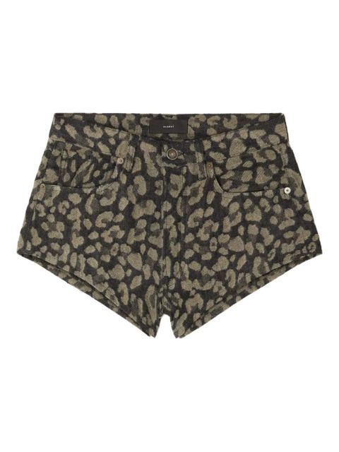 Alanui Seattle Jungle leopard-print denim shorts - 0717-Ardesia-Dark Dust - zdjęcie produktu nr 1