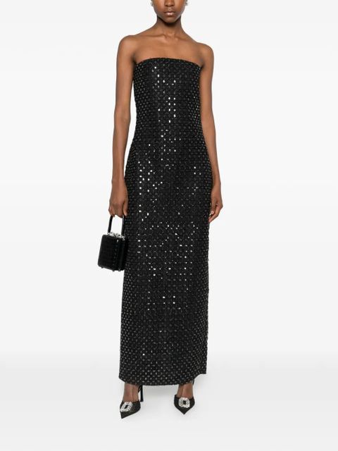 ROTATE BIRGER CHRISTENSEN beaded-embellishment maxi dress - Black