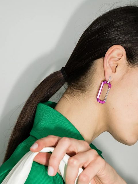 EÉRA large Chiara diamond-embellished earring - Pink - zdjęcie produktu nr 2