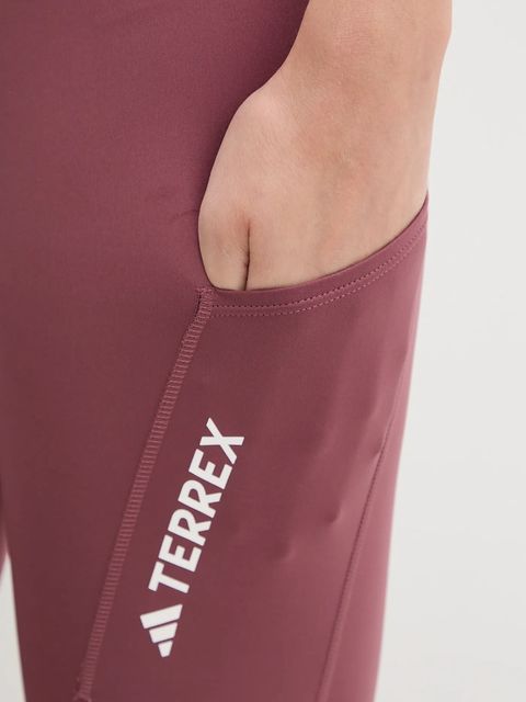 adidas TERREX legginsy Multi damskie kolor czerwony gładkie JE9423