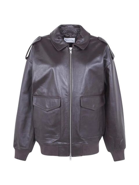 The Frankie Shop Viper leather jacket - Brown - zdjęcie produktu nr 1