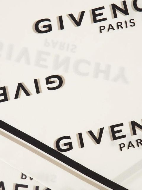 Givenchy Shadow logo-print silk scarf - White