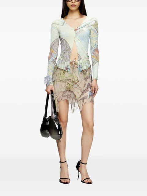 Diesel M-Fiorina printed cropped cardigan - Blue - zdjęcie produktu nr 2