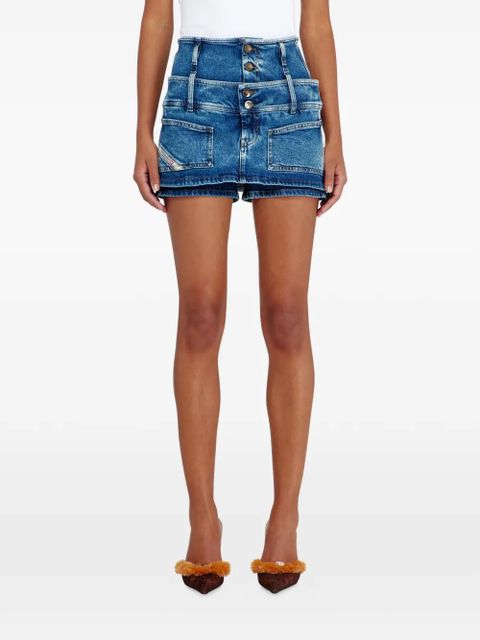 Diesel double-waistband denim skort - Blue