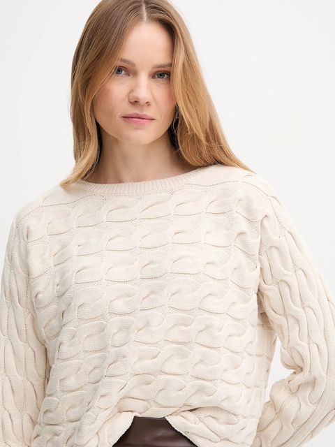 OUI sweter damski kolor beżowy lekki 94609