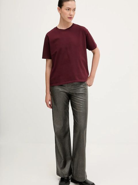 American Vintage t-shirt bawełniany damski kolor brązowy FIZ02A - zdjęcie produktu nr 2