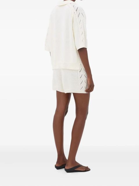 LouLou de Saison crochet-detail T-shirt - White