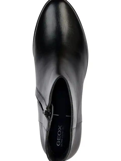 Geox botki skórzane D WALK PLEASURE 60 damskie kolor czarny na słupku D36TEC 00043 C9999