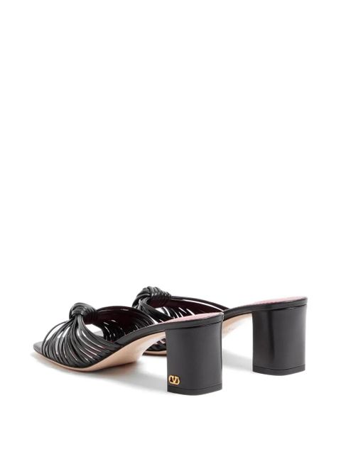 Valentino Garavani Annet Kidskin Slide Sandals 60Mm - Black