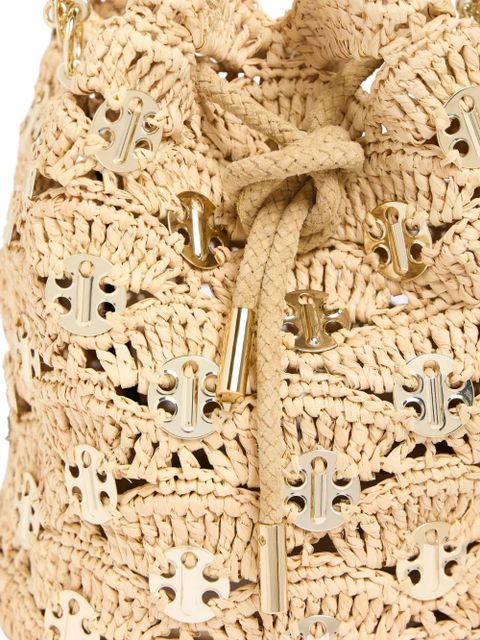 Rabanne 1969 Raphia Wave Paco bucket bag - Neutrals