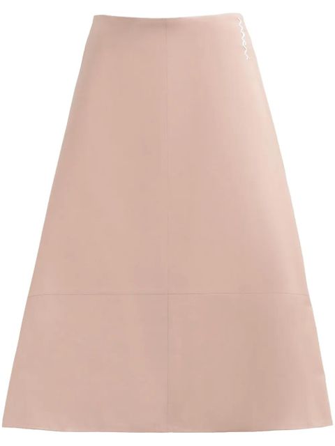Marni A-Line leather midi skirt - Pink - zdjęcie produktu nr 1