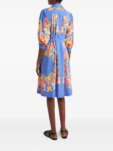 ETRO floral-motif shirt dress - Blue