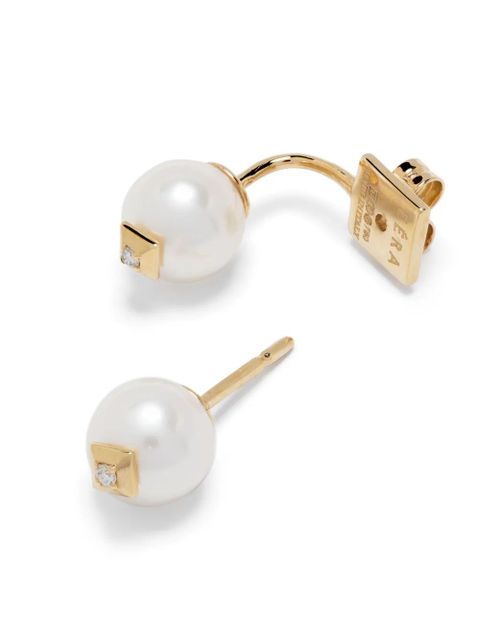 EÉRA 18kt yellow gold Double pearl and diamond earring