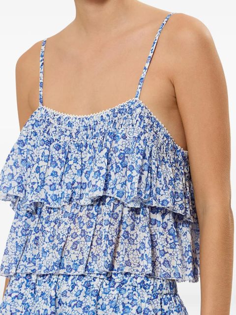 MARANT ÉTOILE Erisa ruffled floral-print top - Blue