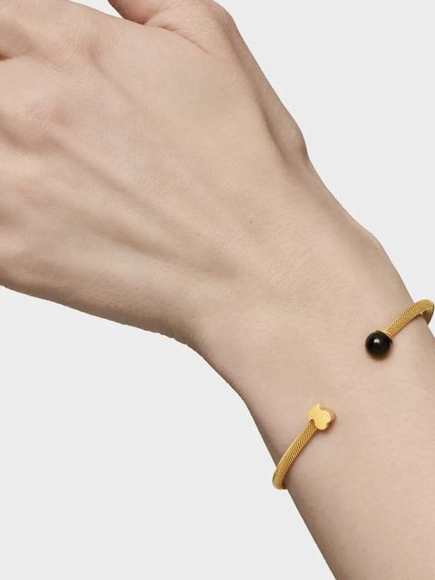 Tous bransoletka pozłacana z onyksem ICON MESH damska 1004507240