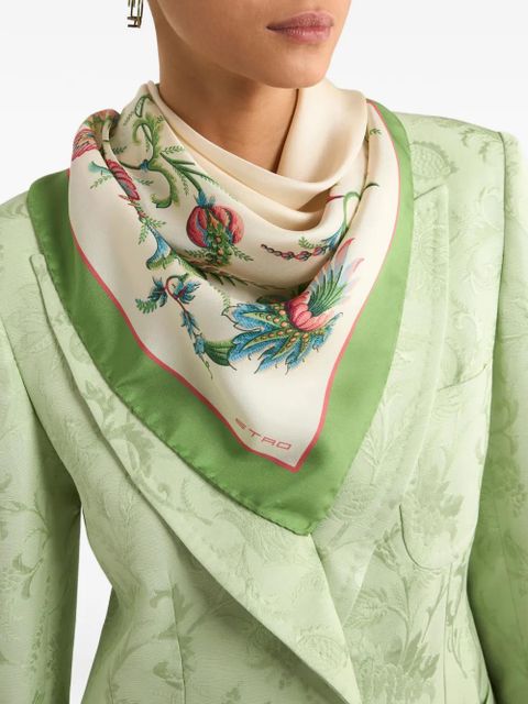 ETRO circular floral motif silk scarf - Neutrals