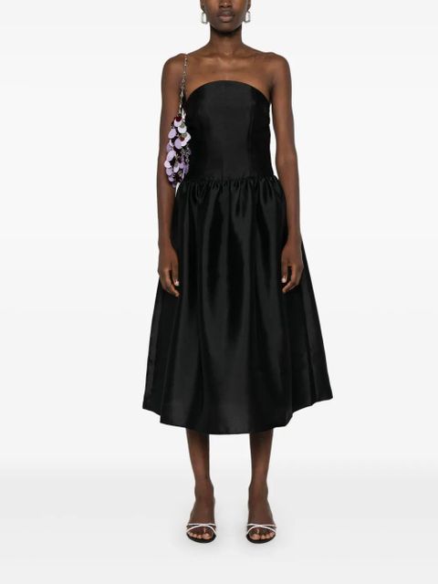 Self-Portrait taffeta midi dress - Black - zdjęcie produktu nr 2