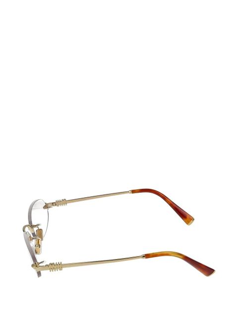 Miu Miu Eyewear rimless oval-frame glasses - Gold