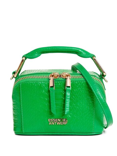 Essentiel Antwerp zip-fastening crocodile-effect tote bag - Green - zdjęcie produktu nr 1