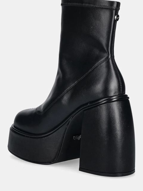 Buffalo botki Heart Sock Bootie damskie kolor czarny na słupku 1220073-BLK