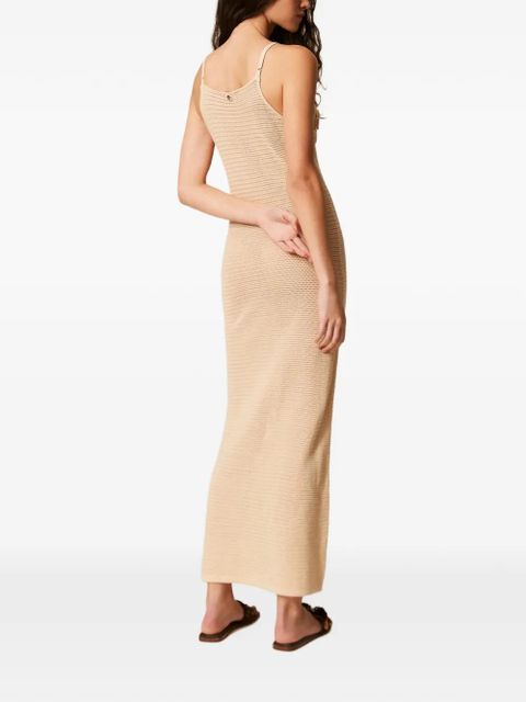 TWINSET floral-appliqué dress - Neutrals