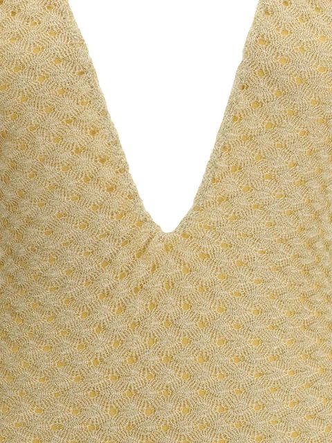 Missoni V-neck criss cross swimsuit - Neutrals