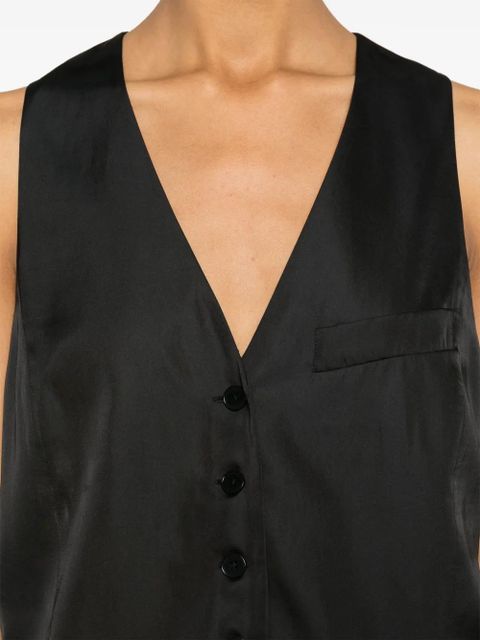 Zadig&Voltaire Emaux satin waistcoat-style top - Black