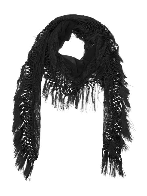Blumarine lace fringe scarf - Black - zdjęcie produktu nr 2