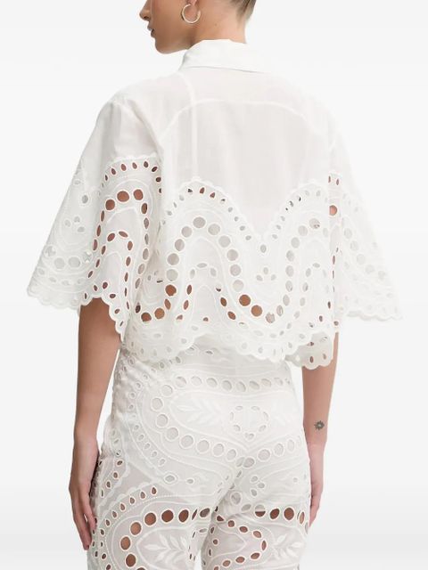 Charo Ruiz Ibiza Storm scallop-trim eyelet blouse - White