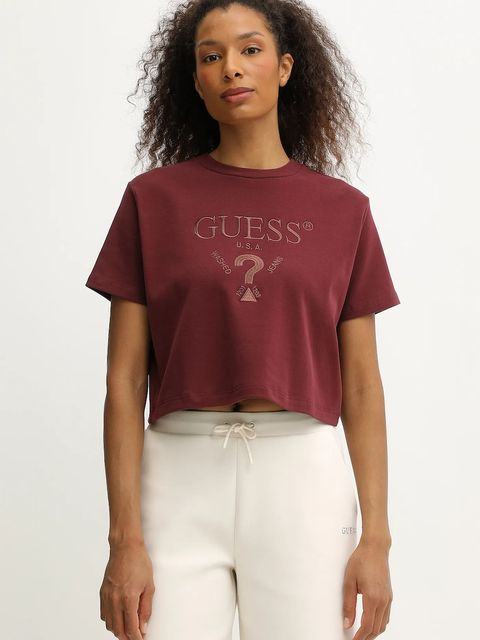 Guess t-shirt FABIA damski kolor bordowy V5BI01 K1891 - zdjęcie produktu nr 1